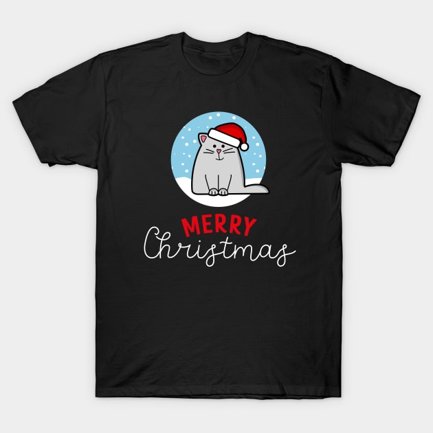 Merry Christmas Santa Cat - Cute Cat Lover T-Shirt by Elsie Bee Designs